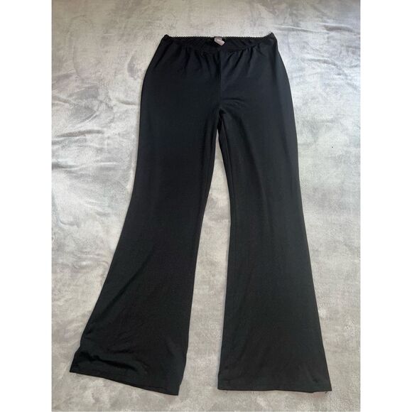 Vintage y2k Black Flare Low Rise Office Pants Large - Picture 2 of 12